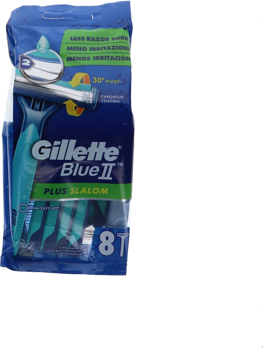 Gillette Voordeelverpakking van 3 x Blue II Plus Slalom Disposables 8s GILL129