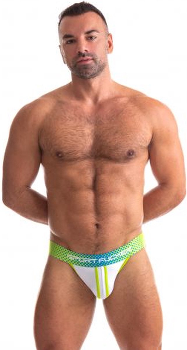 Goedkoopste Sport Fucker Jersey - Jockstrap - Groen/Wit XL