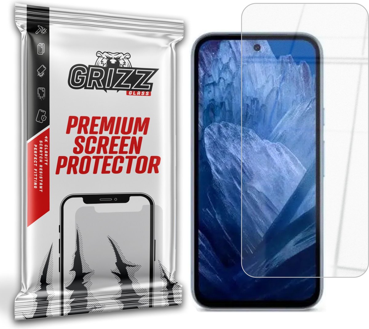 GrizzGlass HybridGlass Screenprotector voor Google Pixel 8a - Transparant