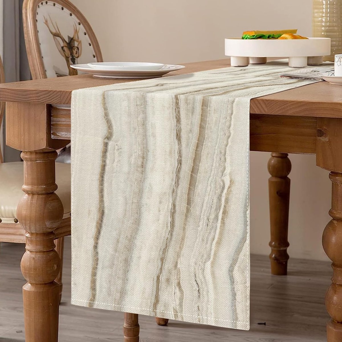 Linen & Cotton Tafelloper Stof Textiel Hygge - 100% Linnen, Beige (40 x 90 cm) Klein Kort Wasbaar Tafel Doek Cloth Runner voor Eettafel Hout Keuken Tafel Salontafel Decoratie Diner Set Kerstmis