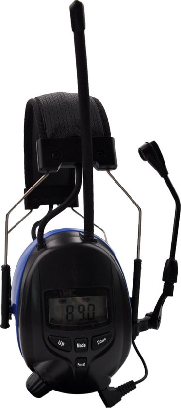PROTEAR - Oreillettes Rechargeables avec Radio Numérique Bluetooth FM/ AM - Microphone Externe - SNR 30dB - Blauw