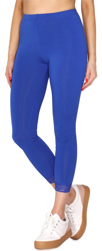 Merry Style MS-MS10-224-LE Dames Leggings met Kant - Sport - Vrijetijdsbroek - 7/8 Lengte - Viscose - Kobalt - M