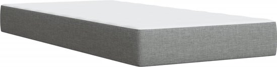 vidaXL - Boxspring - met - matras - stof - lichtgrijs - 90x200 - cm
