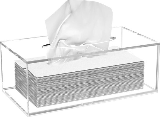 Acryl Tissue Box Cover - Houder voor Tissues - Auto Badkamer Keuken - Transparant 10 x .