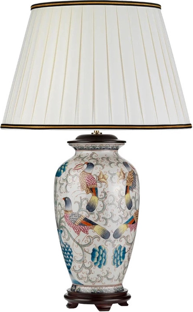 Designer's Lightbox LED Tafellamp Ping | 1X E27 Max 60W | Cream with coloured birds