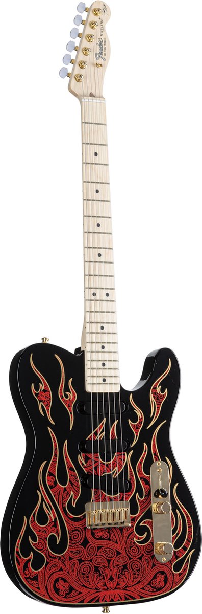 Fender AS James Burton Tele MN Red Paisley Flames - Elektrische gitaar