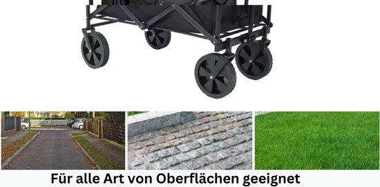 Bolderkar Traveleo Babij - opvouwbaar - 100 kg - zwart - L 85 x B 50 x H 59 cm : De ultieme handkar voor picknick, tuin en outdoor Activiteiten van Traveleo — afbeelding 3
