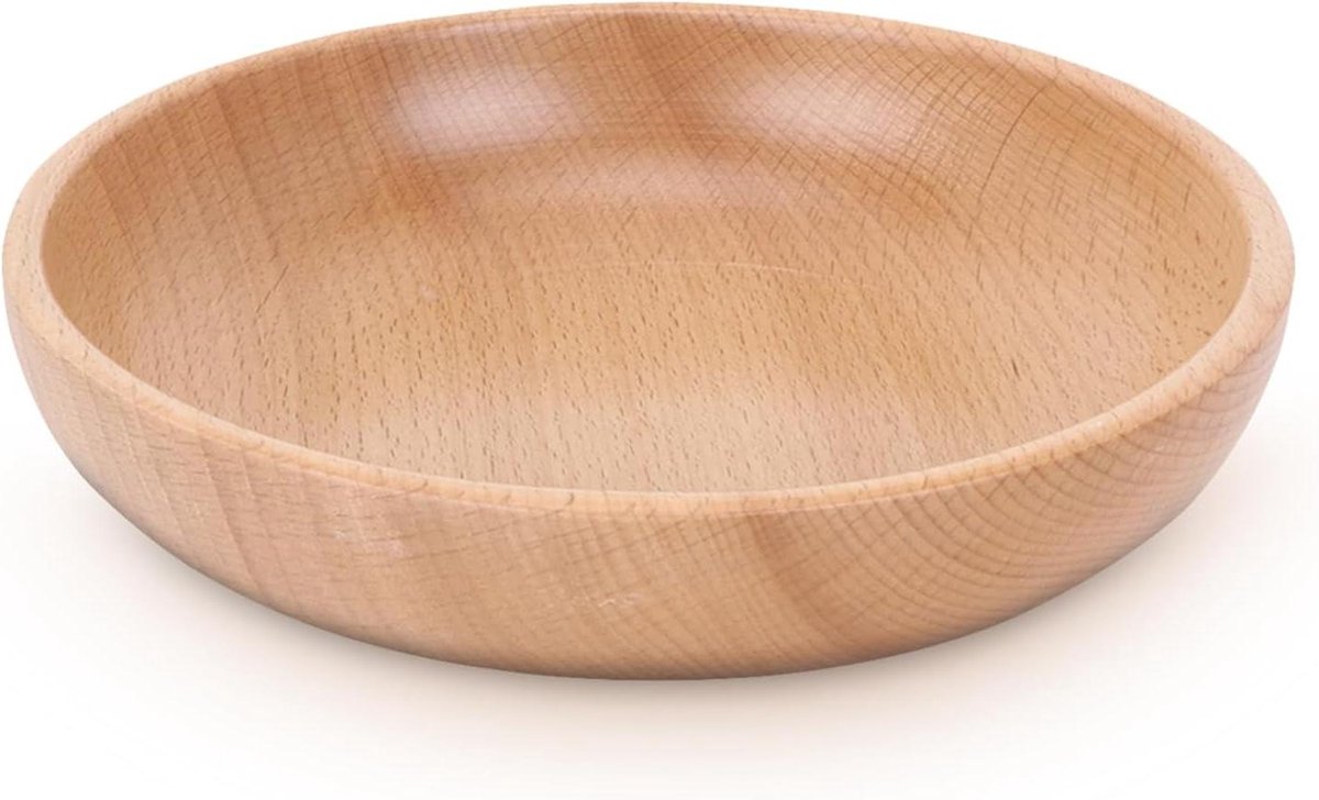 Houten Slakom Serveerschaal voor Salade Fruit Dessert Taart - 20cm