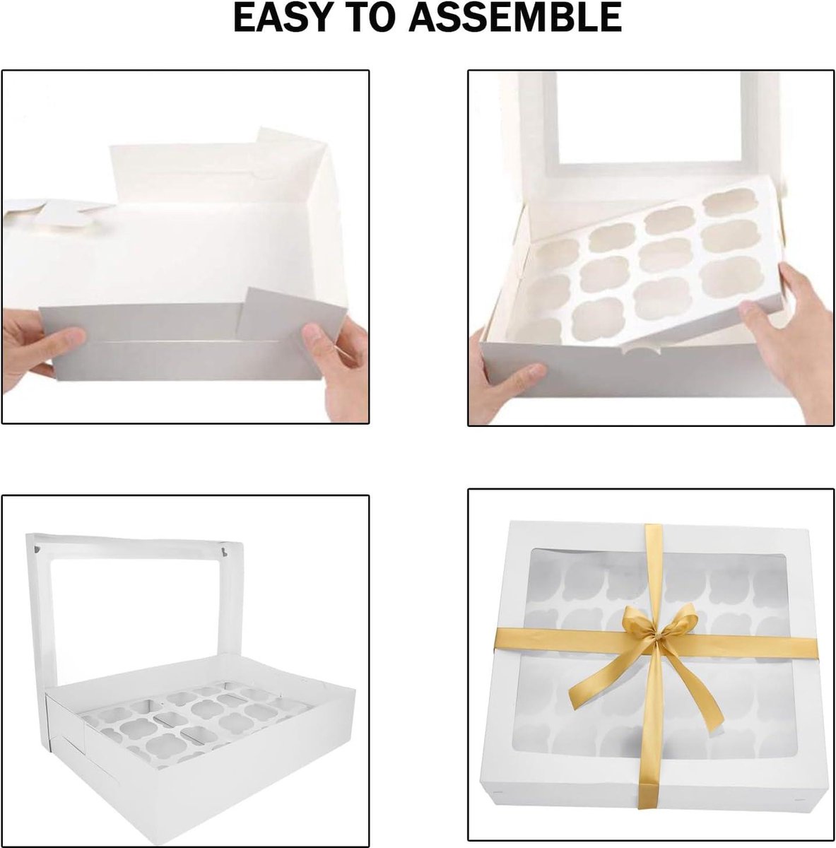 10 Stück Cupcake Boxen, 12 Löcher Karton Verpackung Boxen