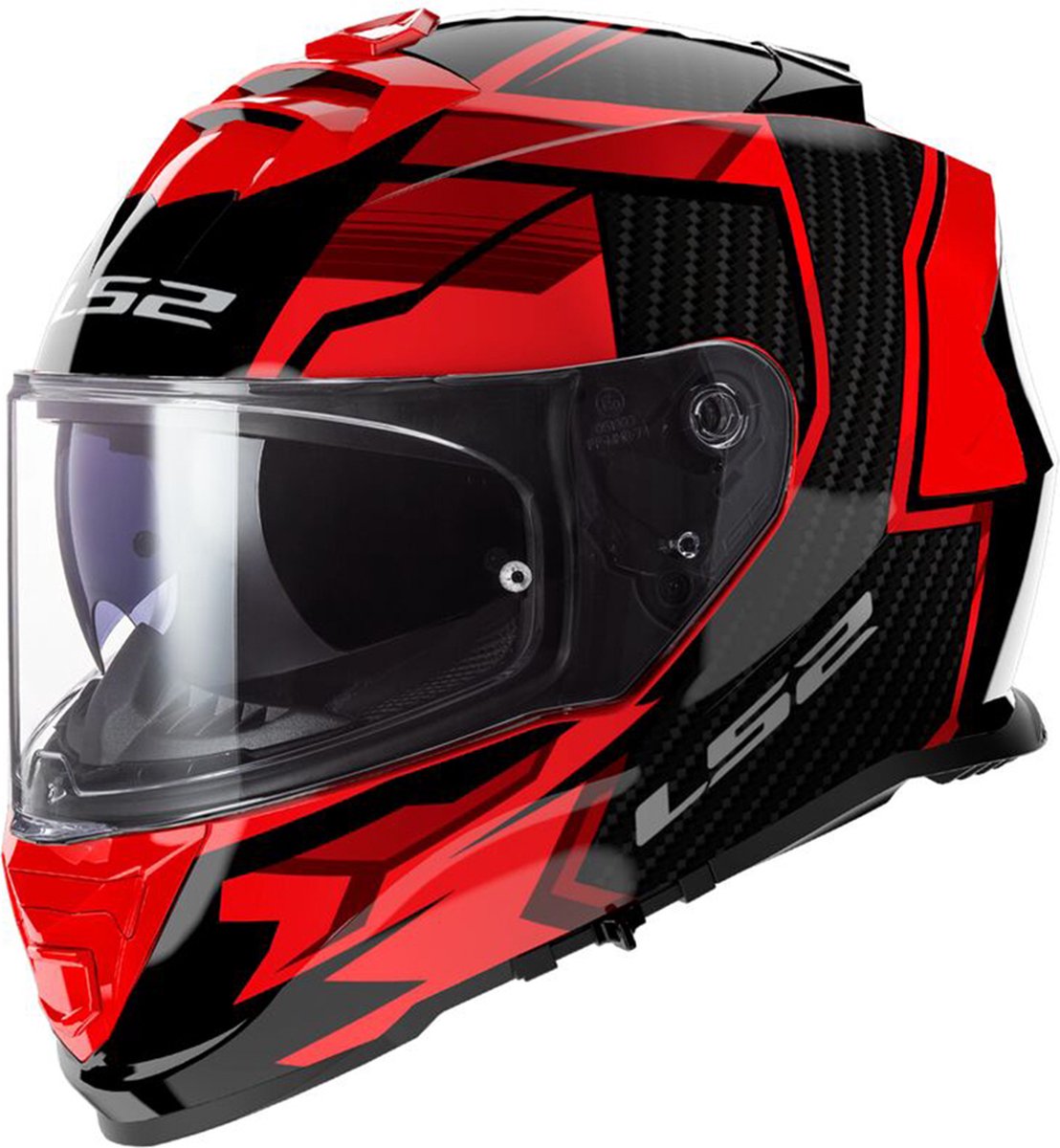 LS2 FF800 Storm II Tracker Black Red-06 2XL - Maat 2XL - Helm