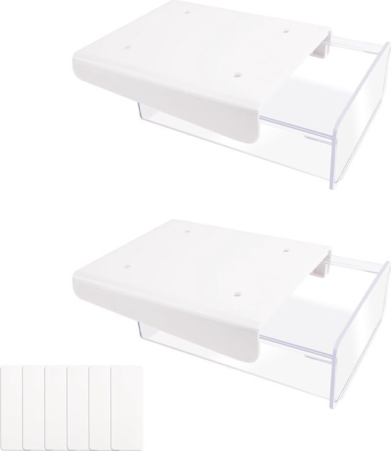 Bureaulade, bureau-organizer, 2 stuks, verborgen zelfklevend, lade onder het bureau, verborgen lade voor onder het bureau, onzichtbaar, voor keuken, school, huis, kantoor
