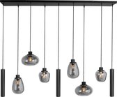 Lampe à suspension Steinhauer Reflexion - Hauteur réglable - E27 + GU10 - verre fumé et noir