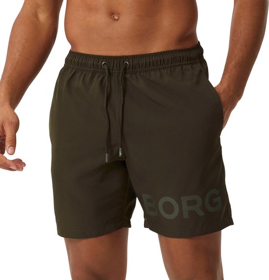 Short de bain large Björn Borg - Kaki - taille XL (XL) - Hommes Adultes - Polyester - 9999-1346-80371-XL