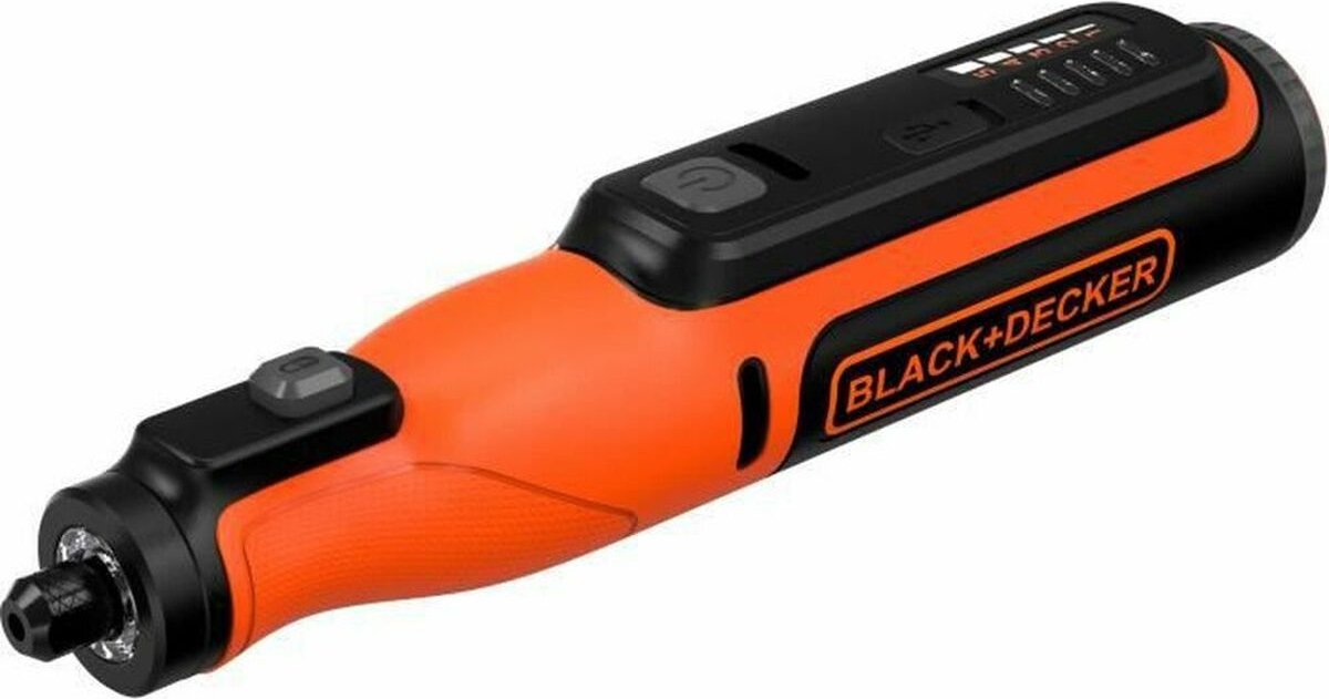 BLACK+DECKER Gereedschap - 7,2 V ACCU-rechte slijpmachine met accessoires, USB-kabel BCRT8I-XJ