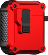 Mobigear Hoesje geschikt voor Apple AirPods 1 Hardcase Hoesje | Mobigear Armor Clip - Rood