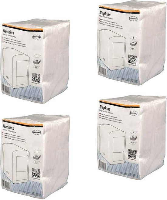 Foto: Cabanaz navulling dispenser servetten 4 pak 250 1000 tissues wit