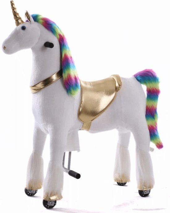 Kijana Unicorn Rijdend Paard - Eenhoorn Hobbelfiguur met Wielen - 4-9 Jaar - 66cm Zit Hoogte - Groot - Meerdere kleuren