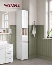 Rootz Classic White Bathroom Cabinet - Storage Unit - MDF Furniture - Spacious Design - Sturdy Construction - Easy Assembly - 30cm x 30cm x 170cm