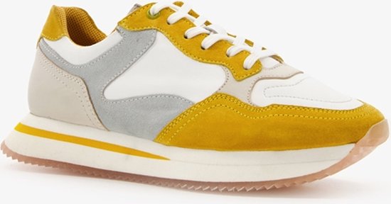 Harper leren dames sneakers geel - Maat 40 - Echt leer | bol