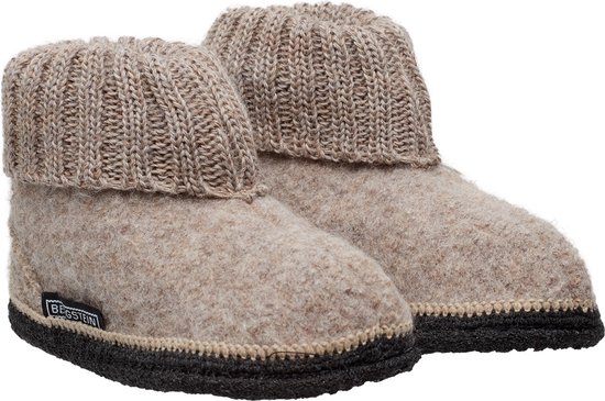 Foto: Bergstein cozy sloffen unisex beige maat 42