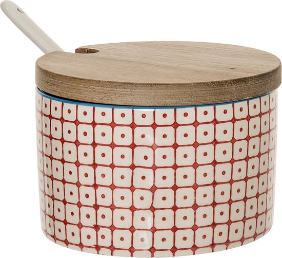Bloomingville Zoutpot met lepel en houten deksel Carla
