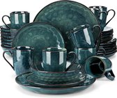 Bol.com 32-Delige - Vancasso Starry - Groene - Servies set - Ovenverandering - Glazuur - Porseleinen - Serviesgoed Set - Met Din... aanbieding