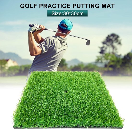30 x 30 cm golf oefenmat voor binnen en buiten - draagbare golfmat voor afslag en chipping putting training — afbeelding 5