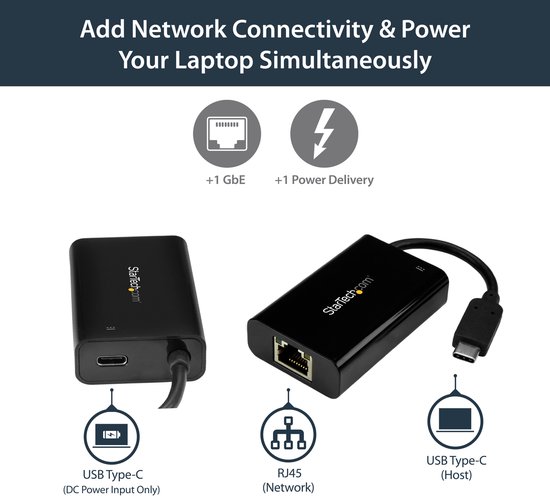 Foto: Network adaptor usb c startech us1gc30pd gigabit ethernet black