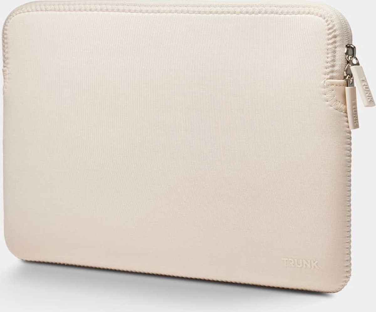 Trunk Neoprene Sleeve MacBook Pro/Air/Neo 13 – Duurzame Neopreenmix – Zacht en Pluchen Interieur – Wasbaar in Machine op 30 Graden - Wit