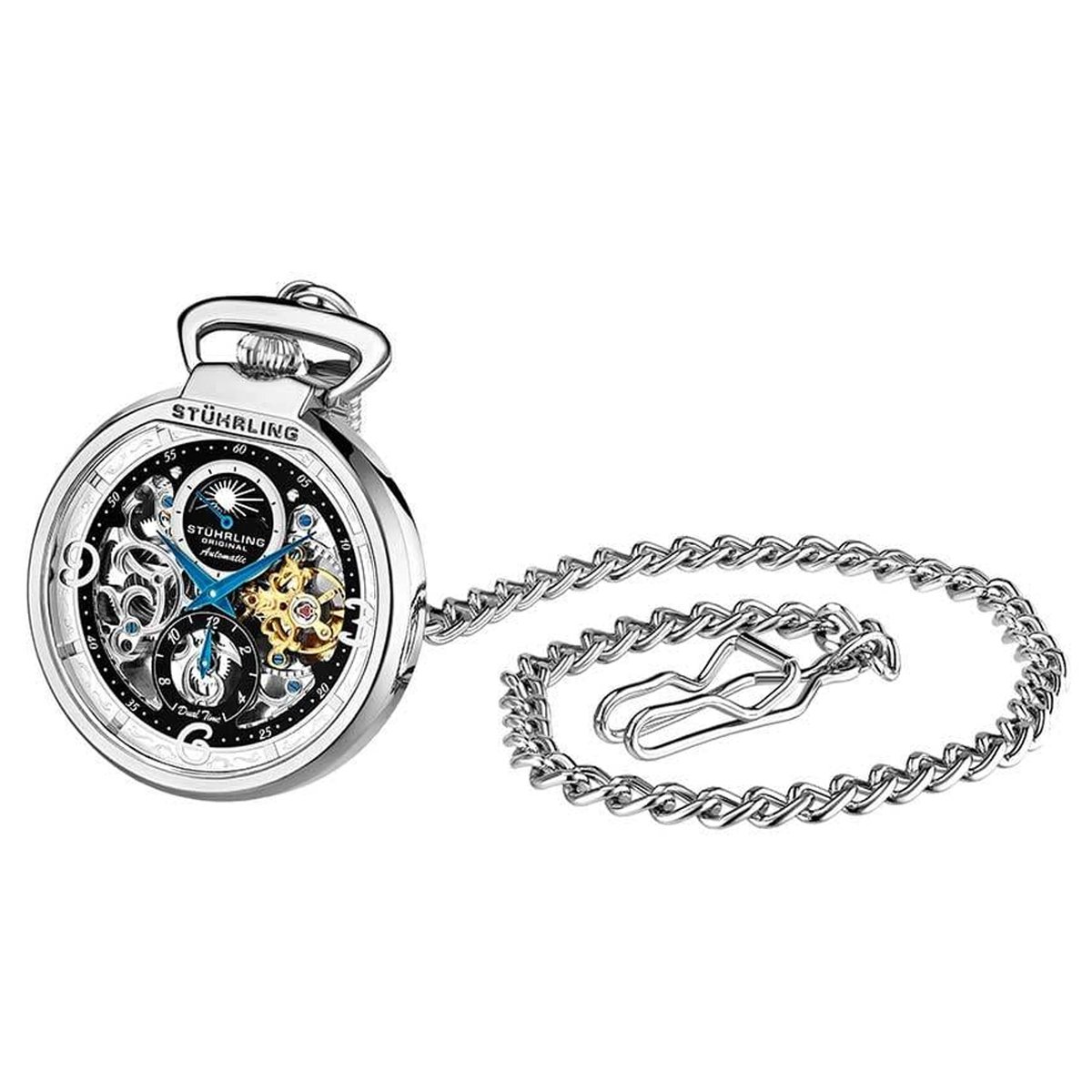 Stührling Modena 991 Automatisch 48mm Skelet Zakhorloge - Horloge Heren - Horloges voor Mannen - Twee Tijdzones - Automatisch Uurwerk