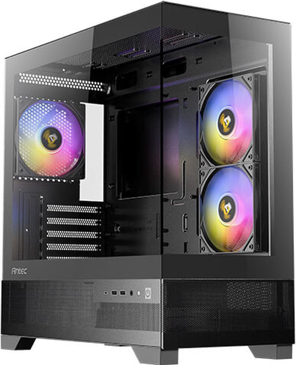 Antec CX500M RGB tower behuizing 2x USB-A | 1x USB-C | Tempered Glass