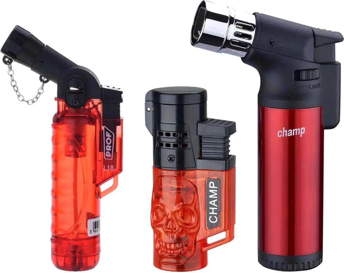 Goedkoopste Red Match Aansteker Pakket - Hervulbare aanstekers - Gasbranders - Vuurwerk aanstekers - Gasaanstekers - Windproof