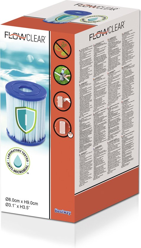 Anti-microbial Filter Cartridge(I) Bestway filter type I | bol