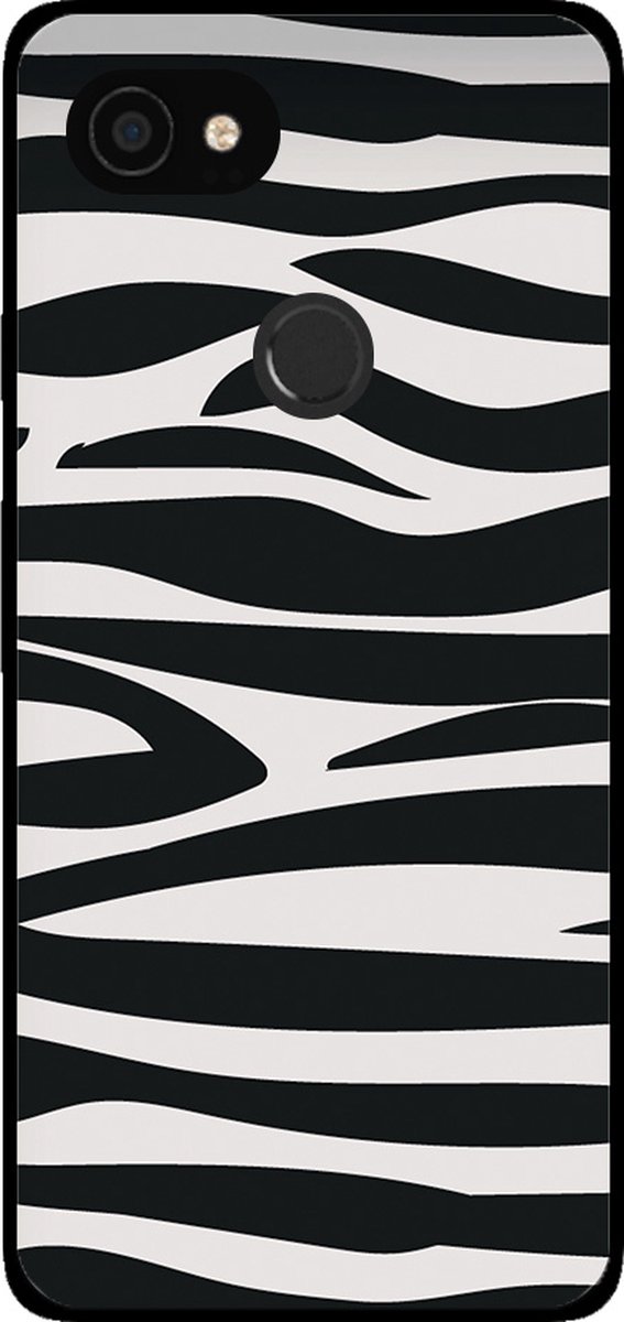 Smartphonica Telefoonhoesje voor Google Pixel 3 XL met zebra opdruk - TPU backcover case zebra design - Zwart Wit geschikt voor Google Pixel 3 XL