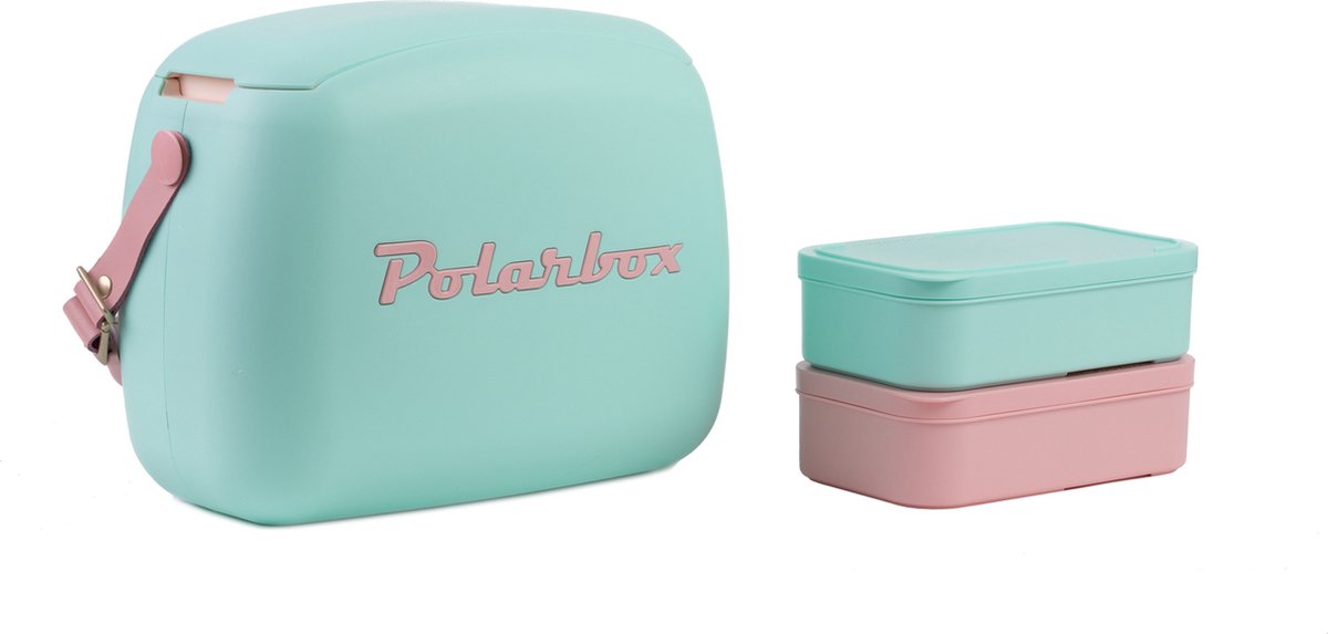 Polarbox Coolerbag 6L met 2 Lunchboxen - 34x19x26cm - Pastelgroen