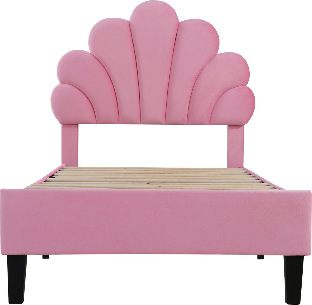 Kebnor Gestoffeerd bed kinderbed 90 x 200 cm, bedframe met gebloemd