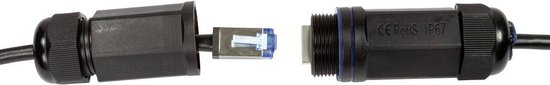 LogiLink CQ7063S RJ45 Netwerkkabel, patchkabel CAT 6A S/FTP 3.00 m Zwart Afgeschermd, UV-bestendig, Oliebestendig 1 stu