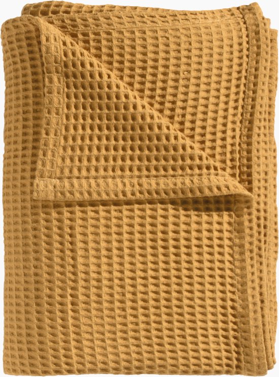Heckettlane Bed Sprei Wafel - Bedsprei 1 persoons - Wafeldeken - 180x260 cm - Geel