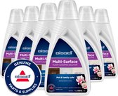 BISSELL 6-Pack Multi-Surface Vloerreinigingsmiddel - Formula voor CrossWave, SpinWave & HydroWave Vloerreinigers - Schoonmaakmiddel voor Harde Vloeren, Tegels & Tapijt* - Kinder & Huisdier Vriendelijk - Frisse Geur - Multipack 6 x 1L - 3932