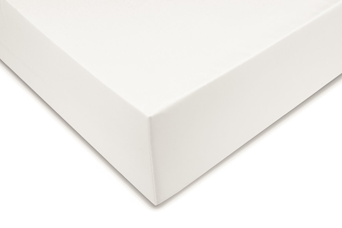 Zohome Hoeslaken Satinado - Onderlaken voor tweepersoonsbed - 160x200 - 100% Katoen-Satijn - Off-White