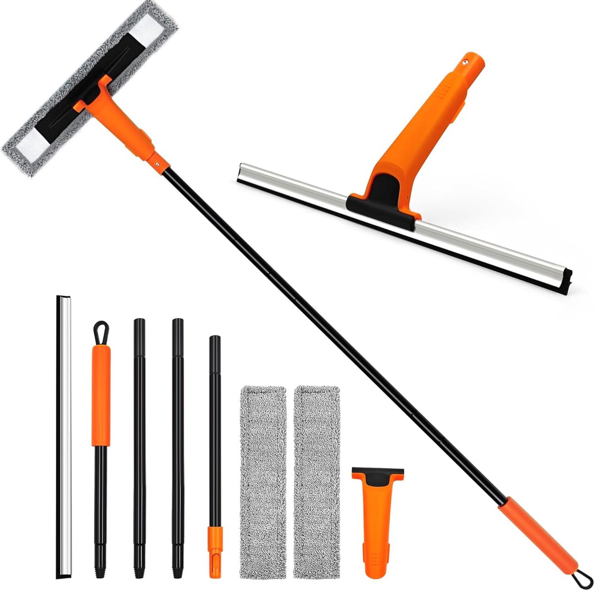 Solacis Ruitenreiniger met steel - Ruitenreinigers - Raamtrekker - Raamwisser met telescoopsteel - Must have om uw ruiten te wassen!