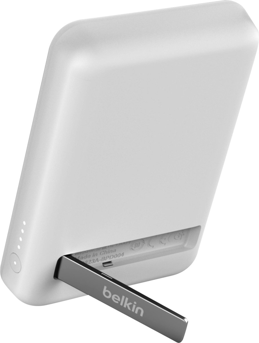 Belkin Draadloze Powerbank 5000mAh MagSafe Wit met Standaard - afbeelding 3