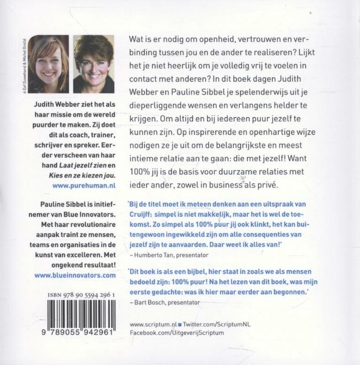 100procent puur jij, altijd en bij iedereen - back cover