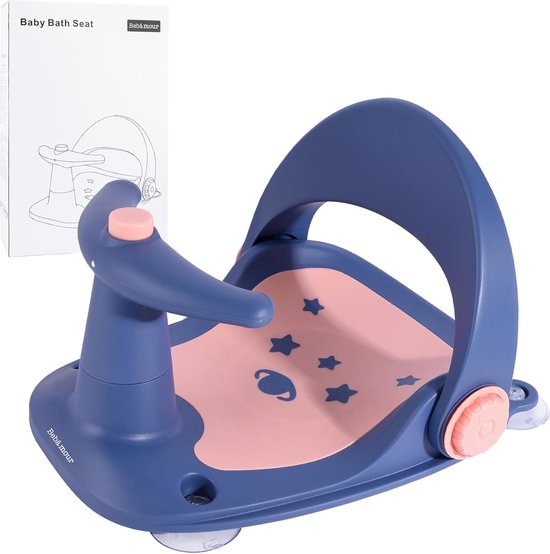 Peuter badzitje | Babybadzitje met zuignappen | Opvouwbaar antislip zitbad voor baby, baby badstoel baby badkuipzitje antislip antislip anti-slip badzitje voor 6-18 maanden