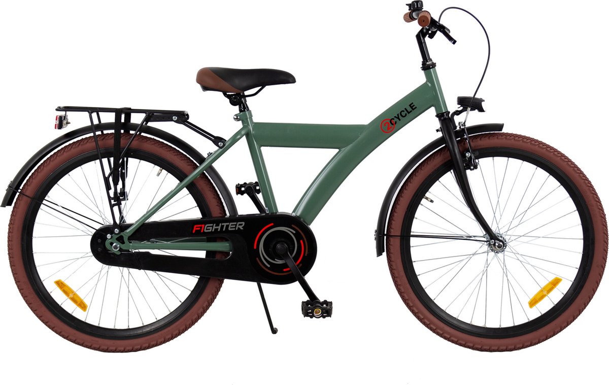 2Cycle Fighter kinderfiets 24 inch (8 tot 10 jaar) voor jongens groen