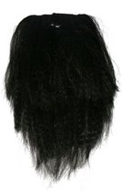 Faram Carnaval/accessoires d'habillage barbe - longue - ondulée - noir - sur élastique - gnome/vieil homme