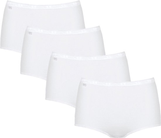 Vier witte maxi slips.