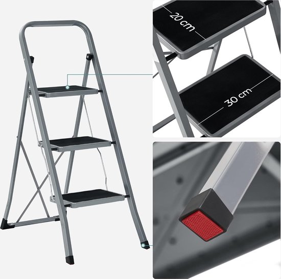 Échelle pliante avec échelle de ménage antidérapante et pliable, Ladder
