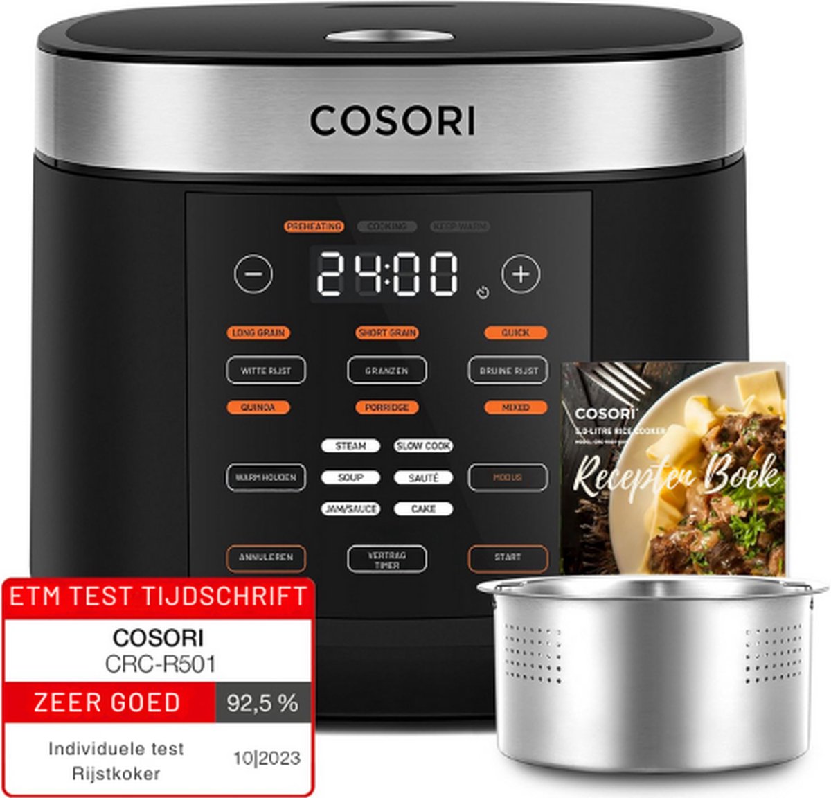 Cosori Rijstkoker Met Stomer Rijstkokers Rijstkoker En Stomer Multicooker Multicookers Rijstkoker 1 liter (5L)