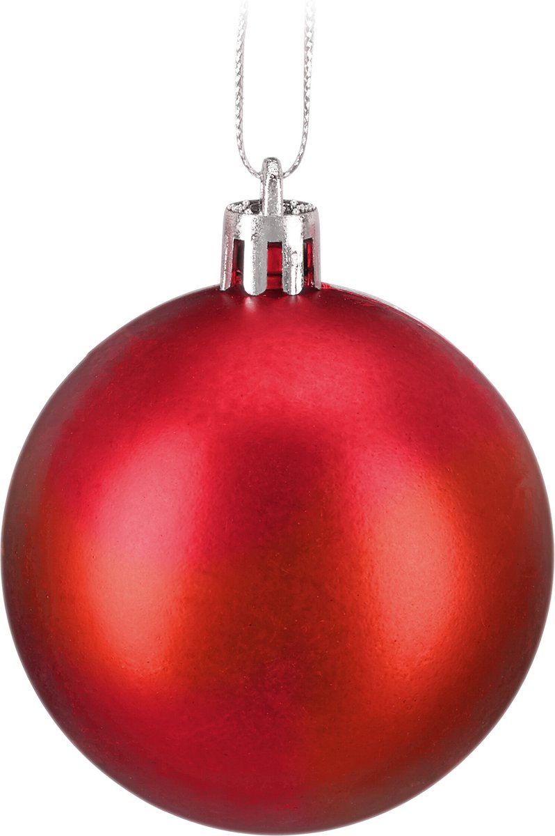 kerstballen - set van 150 - mat - glanzend - glitters - plastic - ∅ 3, 4, 6 cm - rood – foto 7
